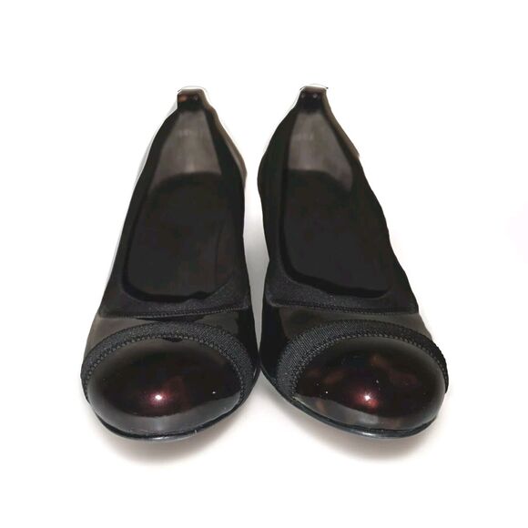 NEW! Stuart Weitzman Easily Elastic Pump Patent Leather Tortoise Shell Toe Sz 8 - Picture 4 of 9